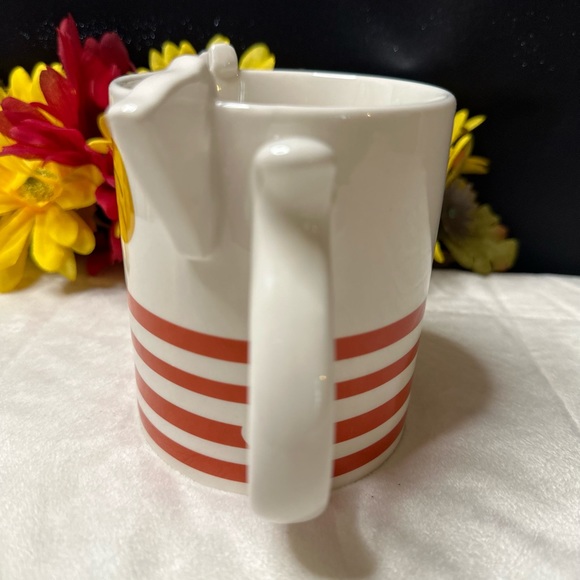 New Parker Lane 16 Oz Figural Red Stripe Dog Mug w/ Ears & Tail. - Picture 2 of 9